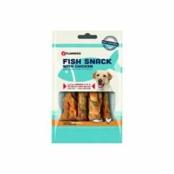 FLAMINGO Friandise Poisson Peau De Morue Fumee+poulet Twist 85g