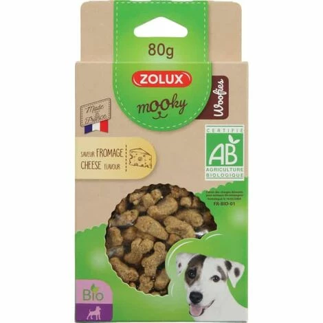 ZOLUX Friandise Mooky Bio Woofies Fromage 80g 3 ZOLUX Friandise Mooky Bio Woofies Fromage 80g