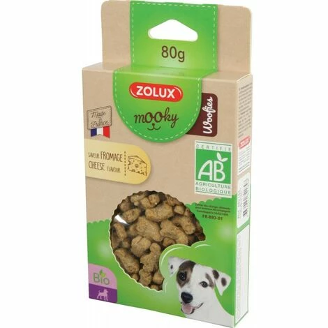 ZOLUX Friandise Mooky Bio Woofies Fromage 80g 4 ZOLUX Friandise Mooky Bio Woofies Fromage 80g – Image 2