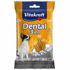 Bâtonnets Soins Dentaires Pour Petits Chiens (- 5 Kg) Vitakraft Dental 3 En 1 XS 70 G