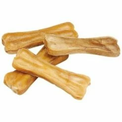 Paris Prix - Lot De 4 Os à Mâcher "peau De Vache" 8cm Beige