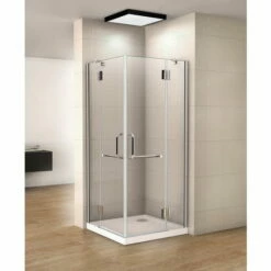 AICA SANITAIRE 80x80x190cm Cabine De Douche à Charniére Porte De Douche Paroi De Douche Accès D'angle Verre Anticalcaire