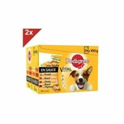 PEDIGREE 48 Sachets Fraîcheur En Sauce 4 Variétés Pour Chien 100g (2x24)
