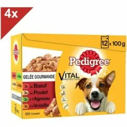 PEDIGREE 48 Sachets Fraîcheur En Gelée 4 Variétés Pour Chien 100g (4x12)
