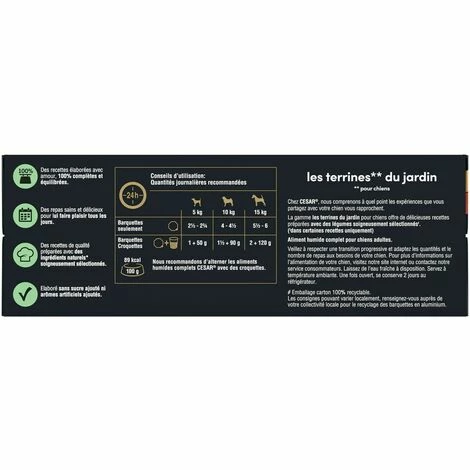 CESAR 24 Barquettes En Terrine 4 Variétés Pour Chien 150g (6x4) 4 CESAR 24 Barquettes En Terrine 4 Variétés Pour Chien 150g (6x4) – Image 2