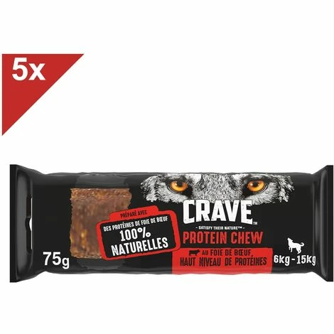 CRAVE Récompenses Au Foie De Boeuf Friandises Sans Céréales Pour Chien 5x75g 3 CRAVE Récompenses Au Foie De Boeuf Friandises Sans Céréales Pour Chien 5x75g
