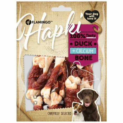 Friandise Os De Calcium Avec Canard Hapki BBQ Pour Chien170 G Sans Gluten. - Flamingo Pet Products 5 Friandise Os De Calcium Avec Canard Hapki BBQ Pour Chien170 G Sans Gluten. - Flamingo Pet Products – Image 3