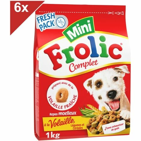 FROLIC Mini Croquettes à La Volaille Pour Petit Chien 6x1kg 3 FROLIC Mini Croquettes à La Volaille Pour Petit Chien 6x1kg