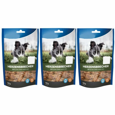 3 Sachets Friandise Au Poulet Forme De Cœurs 3 X 100g, Pour Chiens. - Animallparadise 3 3 Sachets Friandise Au Poulet Forme De Cœurs 3 X 100g, Pour Chiens. - Animallparadise