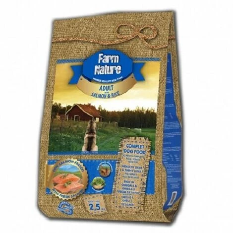 FARM NATURE La Ferme De La Ferme, Nourriture Pour Les Chiens De Saumon Et De Riz, Sac 2,5 Kg 3 FARM NATURE La Ferme De La Ferme, Nourriture Pour Les Chiens De Saumon Et De Riz, Sac 2,5 Kg